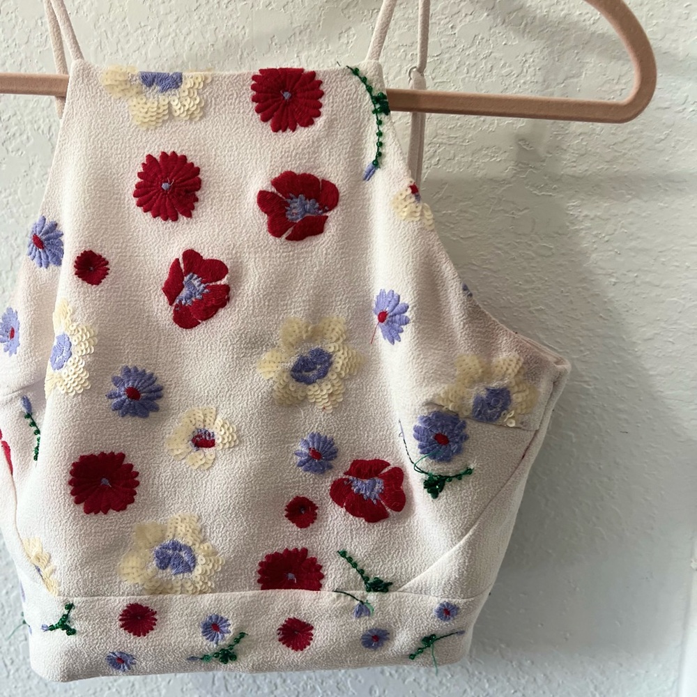 Embroidered floral top